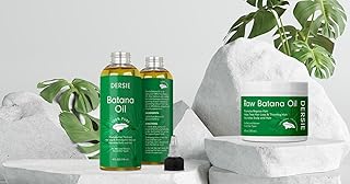 Dersie Batana Oil Hair Growth Bundle – 100% Pure Organic Batana Oil from Honduras, Dr. Sebi Approved – 4 FL OZ Liquid & So...