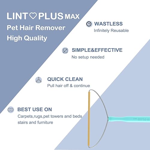Miniatura 3 de Removedor de pelo de mascotas de 9 pulgadas con cuchilla para áreas grandes x2 más grandes que Pro (cepillo de pelusa), removedor de pelo de