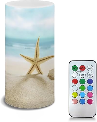Velas LED sin llama, funciona con pilas, con temporizador remoto, control de cambio de color, velas de pilar de larga duración para decoración
