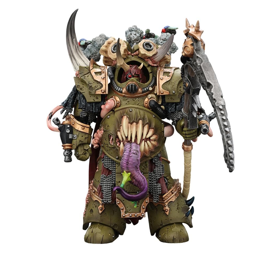 Warhammer 40K Death Guard Deathshroud Terminator Champion with Manreaper and Gauntlets Plaguespurter 1:18 Action Figure Collection Model Joy Toy of Wick Gift
