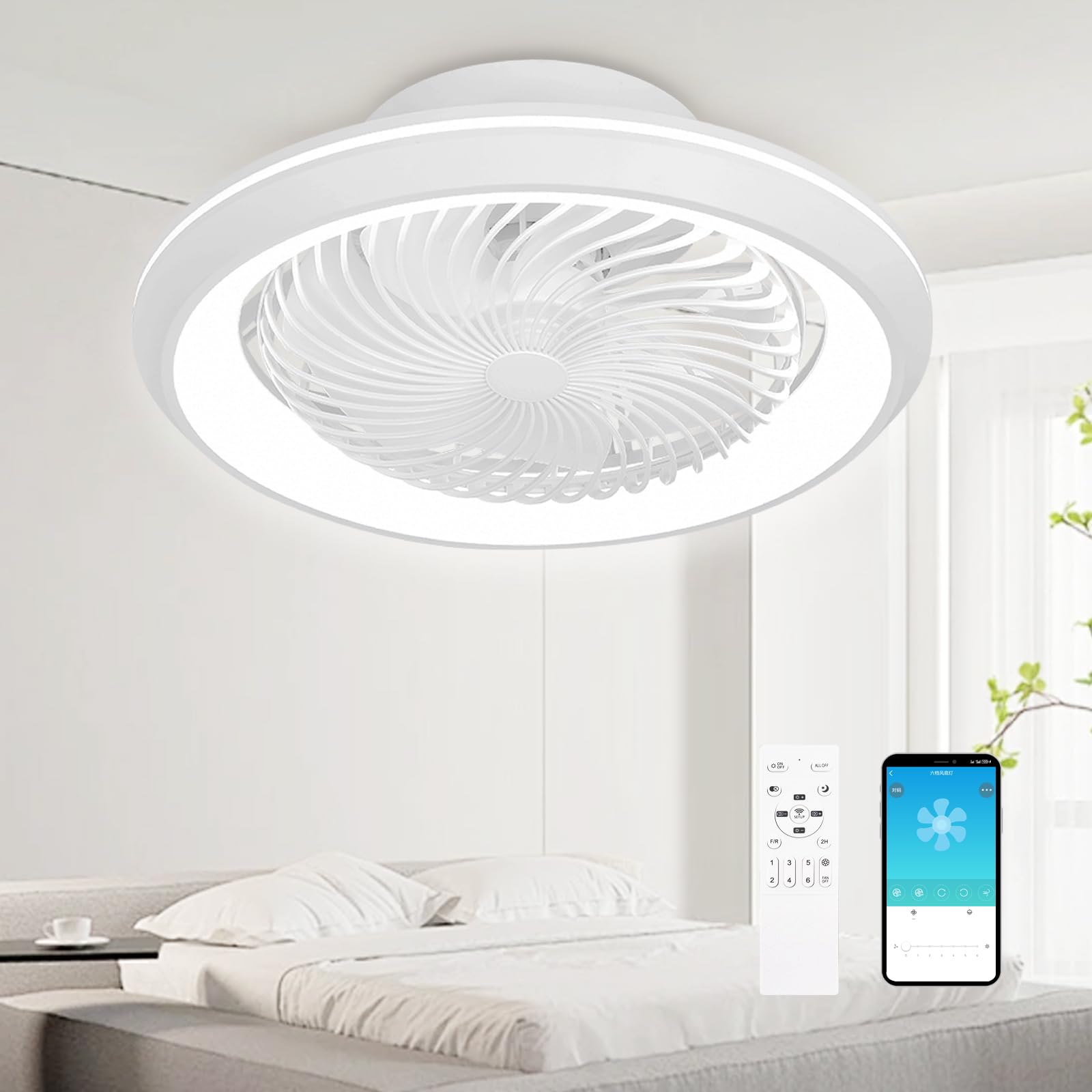 Amazon.co.jp : LANMEL led シーリングファンライト サーキュレーター