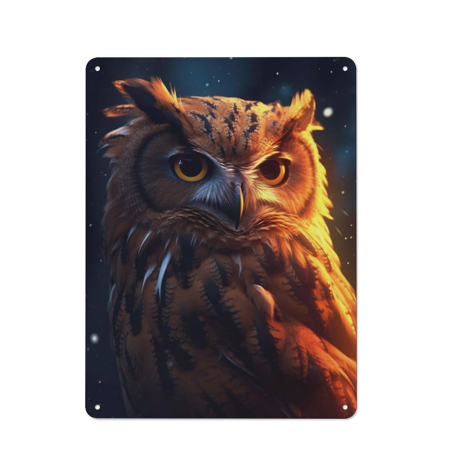 Junmoney Owl Cool Metal Plaque 40X30cm With For Hallway Wall, Retro Decor, For Wall Display Collectors