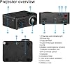 Projector Mini Portable Projector Home Projector LED Portable Micro Projector Supports 1080P HD Projection Suitable for Home Cinema Entertainment Games,Black