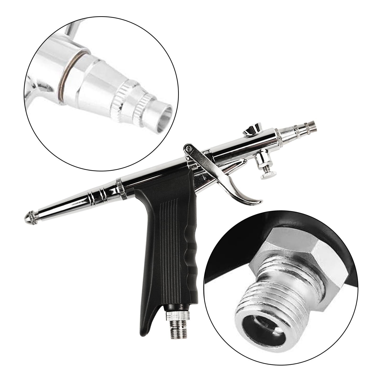 Juego de pistola aerógrafo, kit de pistola aerógrafo portátil de doble acción con boquillas de 0,2/0,3 mm/0,5 mm y taza de 3 cc/7 cc/11 cc, kit de pistola aerógrafo profesional