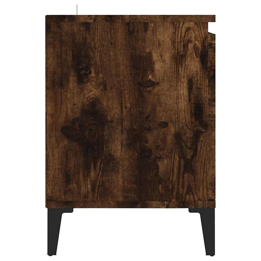 Szafka pod telewizor z metalowymi nogami, dąb wędzony, 103,5 x 35 x 50 cm, szafka pod telewizor z miejscem do przechowywania i półkami, do salonu, sypialni, kącik do gier, nowoczesne