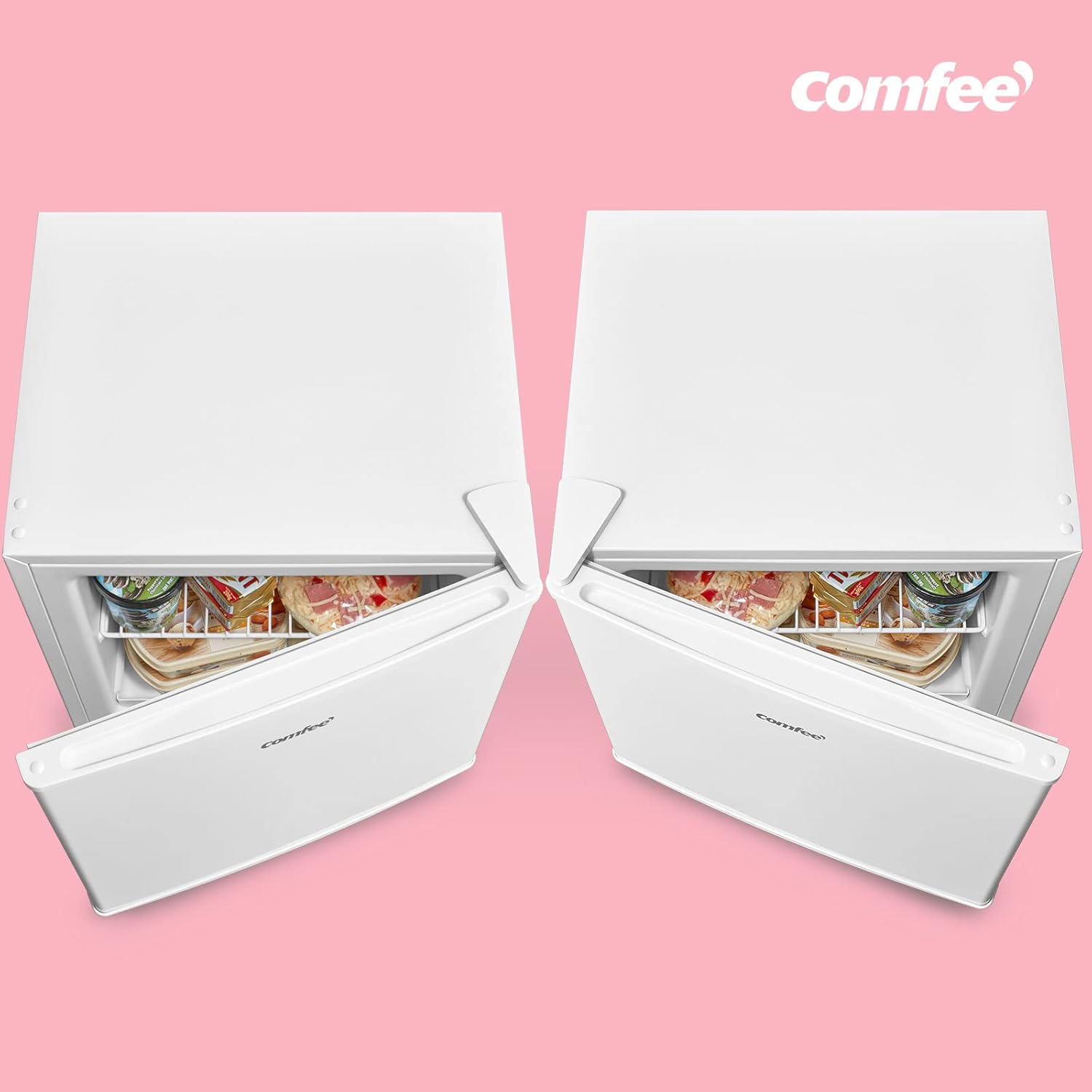 COMFEE’ RCU40WH2(E) 31L Congelatore piccolo, Freezer piccolo con porta reversibile, Mini congelatore a 4 stelle, Silenzioso, Per Ufficio, Hotel, Casa, Bianco - Immagine 5