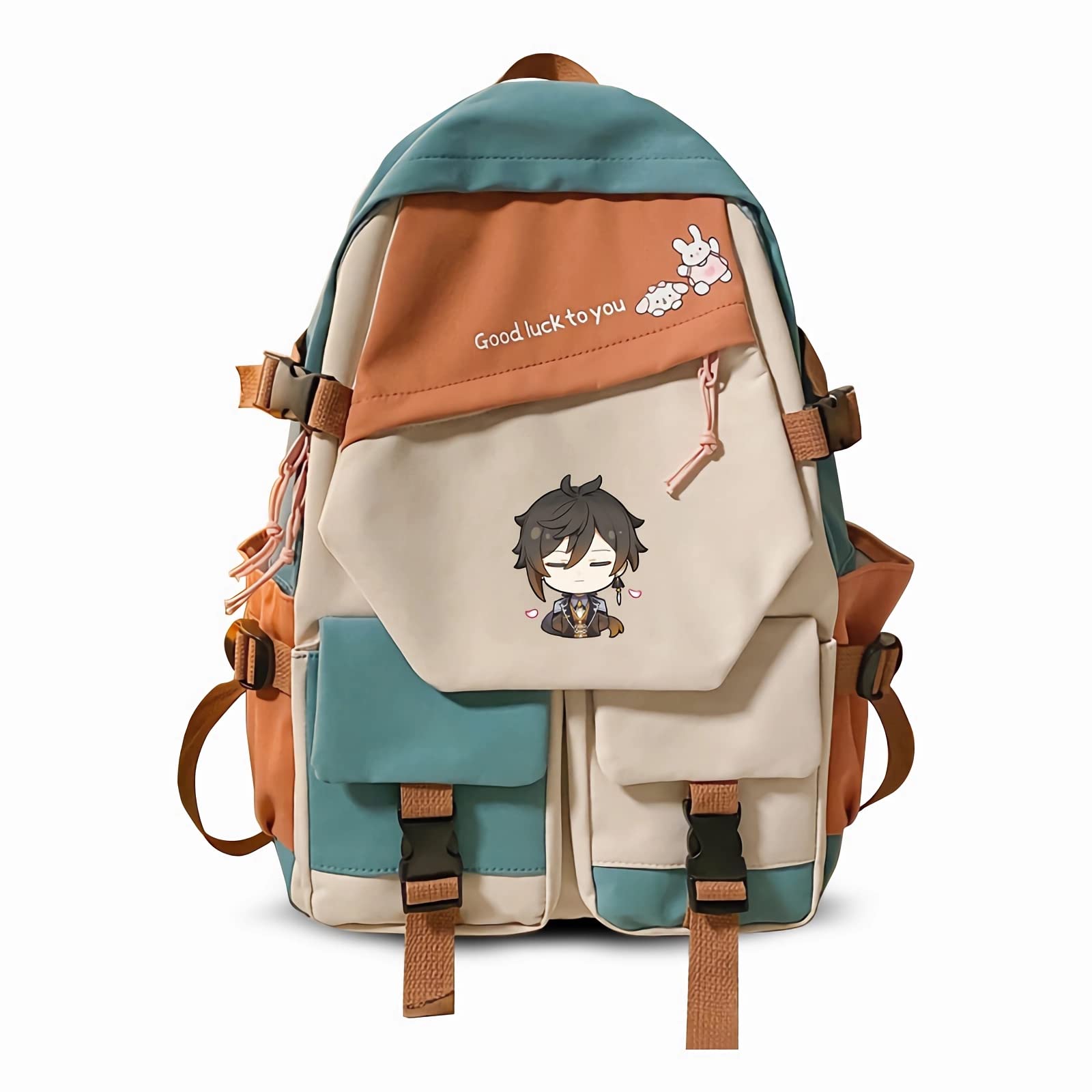Dalicoter Genshin Impact Backpack Zhongli Anime Bookbag Backpack 3D Print Bags Travel Backpack With Gift