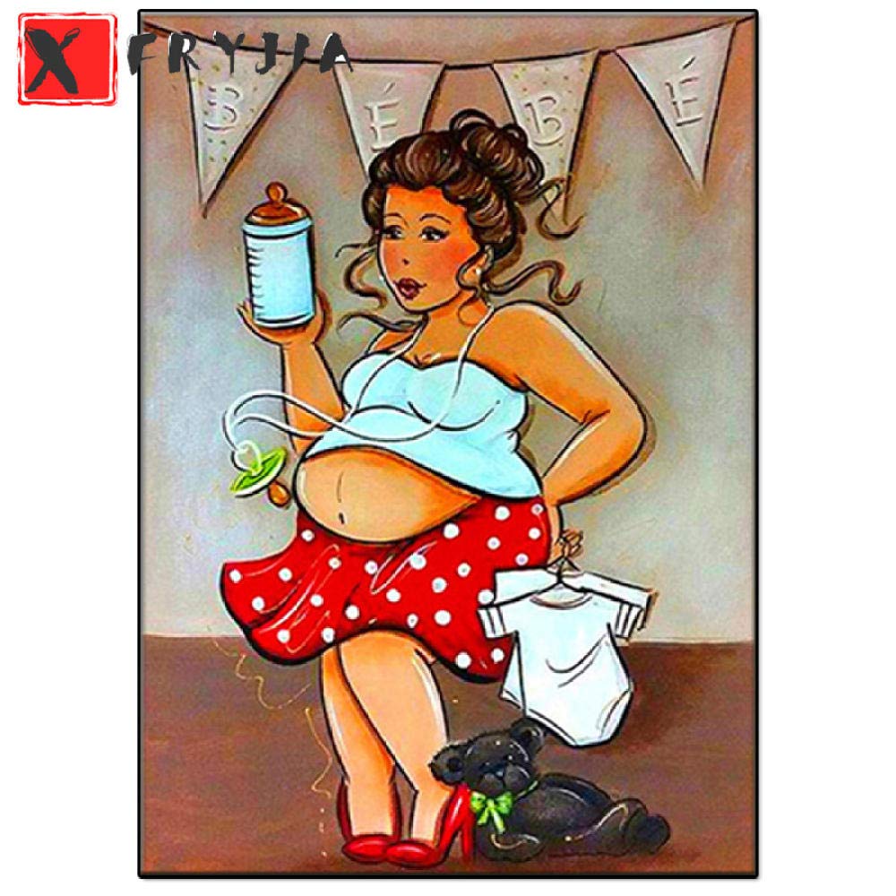 Peinture diamant 5D Fat Lady 70x90 contre le stress du quotidien