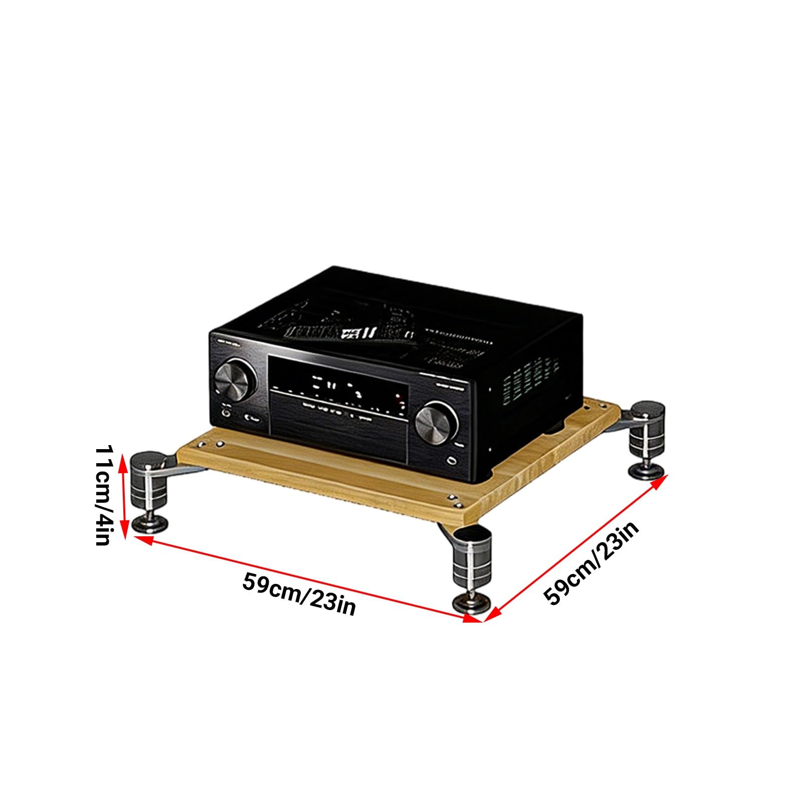 Rack audio video a 4 livelli Supporto multimediale ammortizzante Armadio stereo multifunzione Memoria a componenti aperti per Home Theater Nero Single Layer Entertainment Center