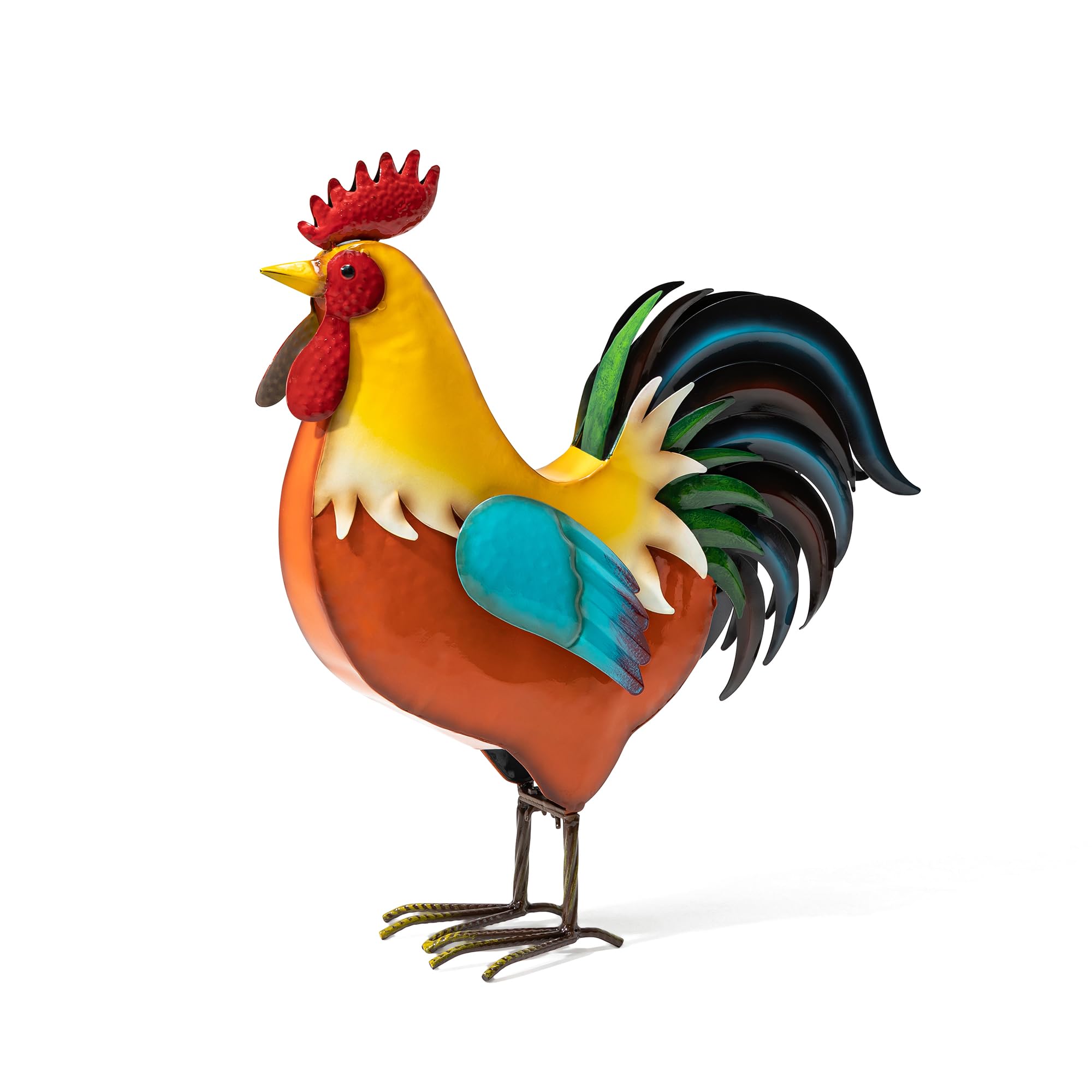 Amazon.com: Glitzhome Metal Vibrant Standing Rooster Statue