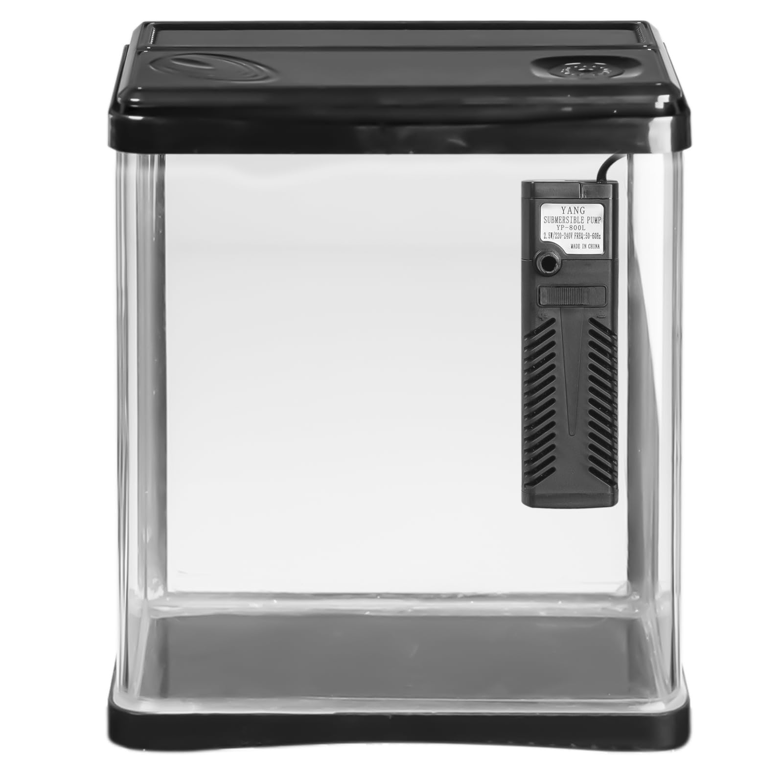 Arona – Elegante Juego de Acuario de 3 litros en Negro – Juego Completo con Filtro, iluminación LED y Cubierta – Ideal para Principiantes, Oficina y hogar