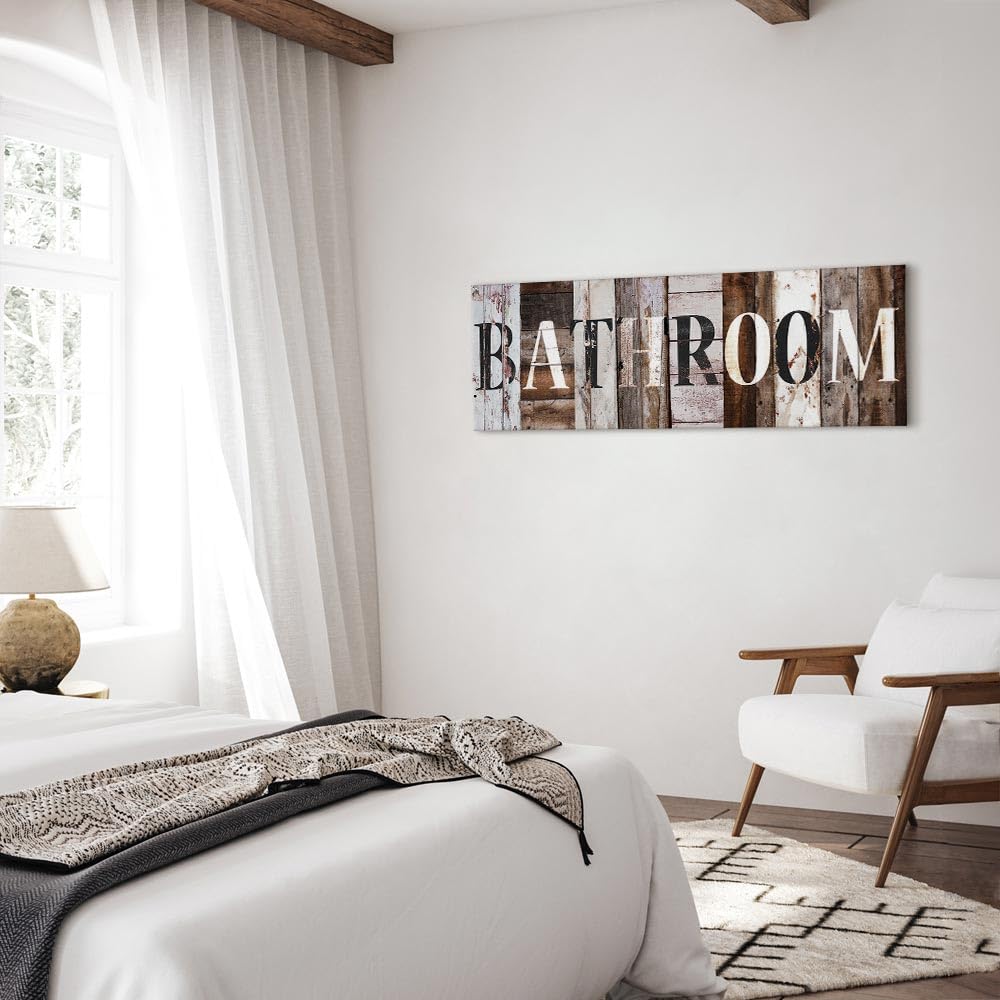 Murando Akustikbild „Aufschrift Bathroom“ 120x40 Cm – Schallabsorber Als Wandbild | Raumakustik Verbessern