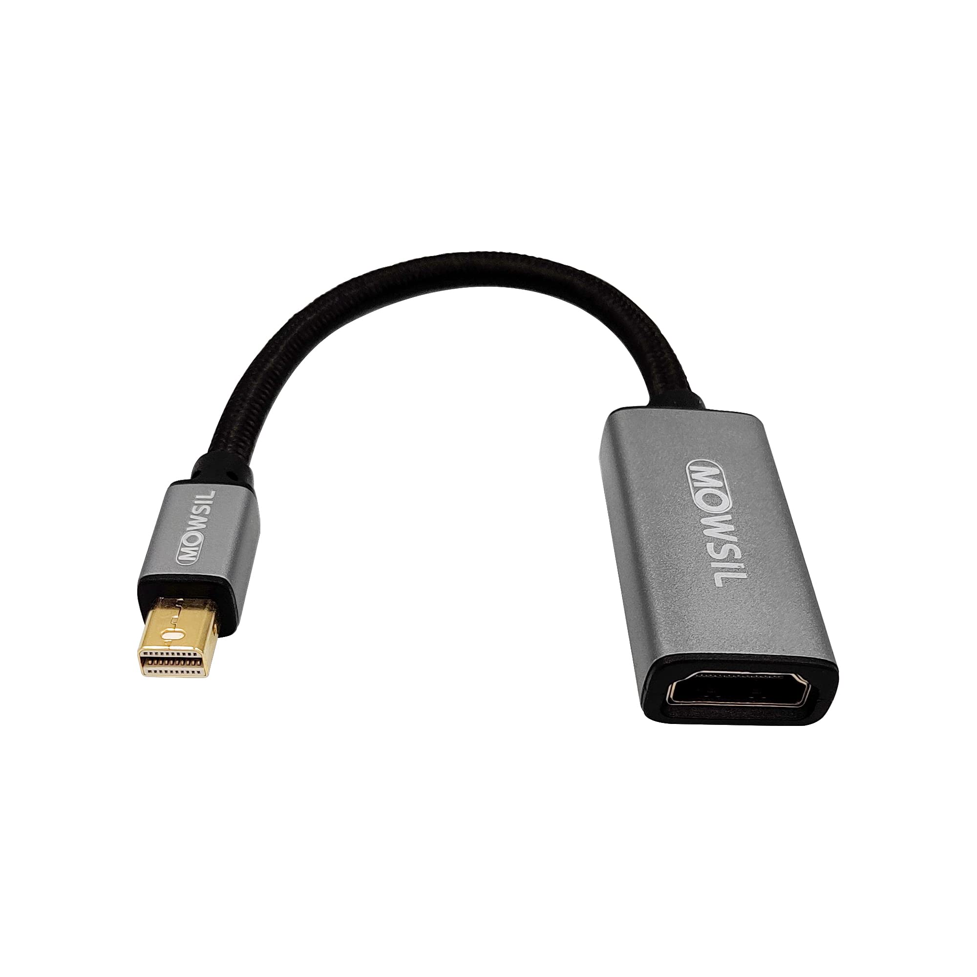 Mowsil Mini Display Port to HDMI Adapter, 13 cm Length, Grey