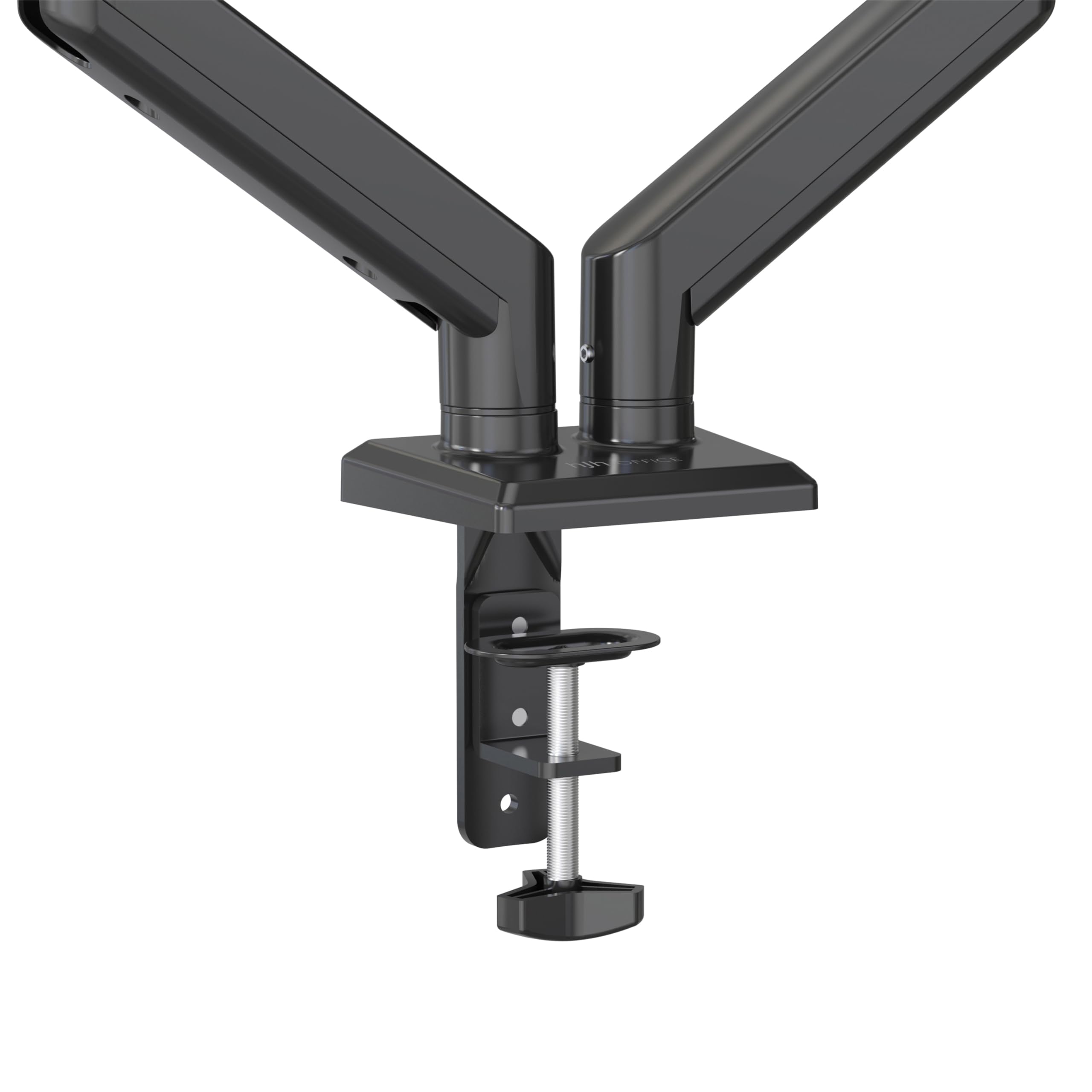 hjh OFFICE Supporto per 2 monitor da 13-32 pollici, VESA, regolabile | Braccio per monitor con portata fino a 9 kg per braccio, supporto per monitor regolabile in altezza, con morsetto da tavolo