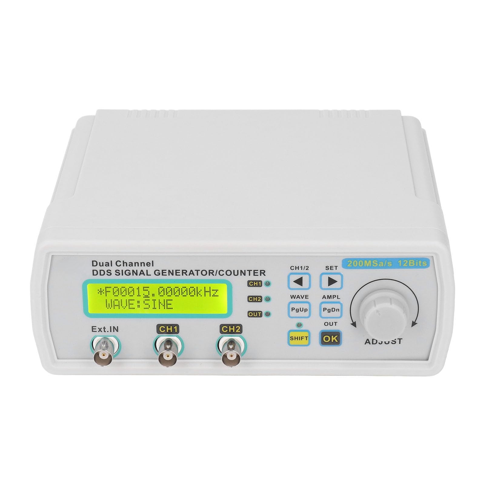 MHS5200A DC5V Zweikanal-DDS-Signalgenerator Zähler TTL Elektrischer Pegelausgang Arbiträrer Wellenformfunktionsgenerator 0-12 MHz Frequenzmesser LCD-Anzeige