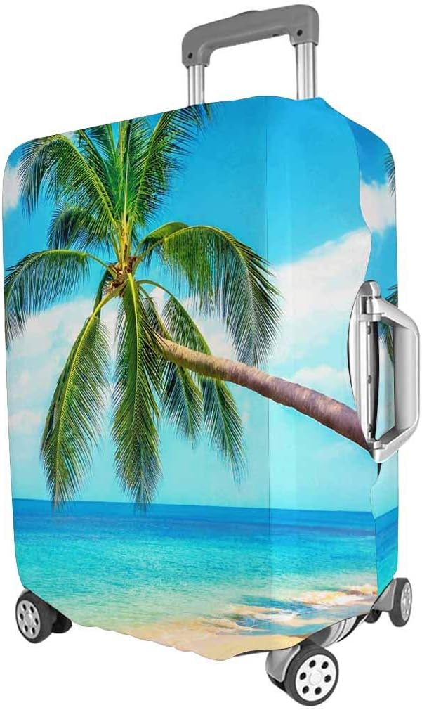 review InterestPrint Maldive Tropical Beach with Palms Travel Luggage Cover Suitcase Baggage