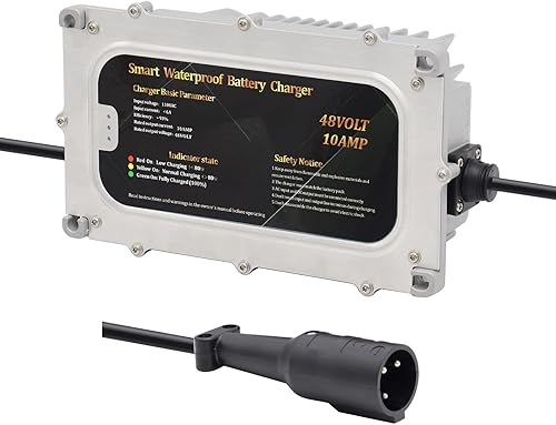 48 voltios 10 amperios impermeable carrito de golf cargador de batería para 48 voltios club coche golf carro con redondo 3 Pin enchufe impermeable