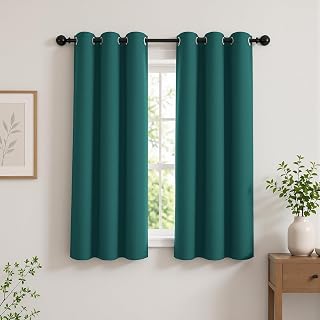 2-Panel Sapphire Blackout Curtains 54 Inch Length for Bedroom | Insulated Thermal Grommet Curtain Drapes for Living Room, Curtains Room Darkening Window Treatment Decor, 35x54 Inch