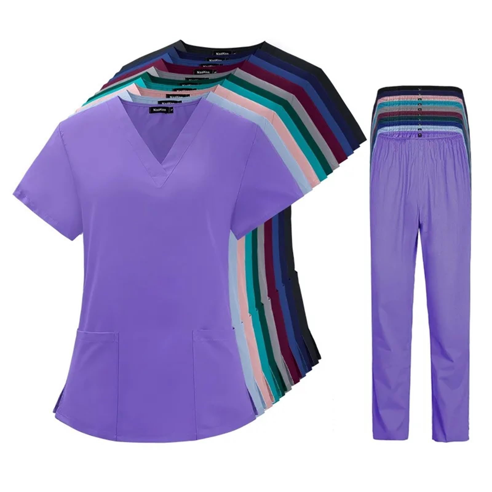 Uniforme Sanitario Unisex Traje de túnica médico SPA, Uniformes quirúrgicos, Conjunto Uniforme for Mujer, Enfermera, clínico Belleza, Top + pantalón