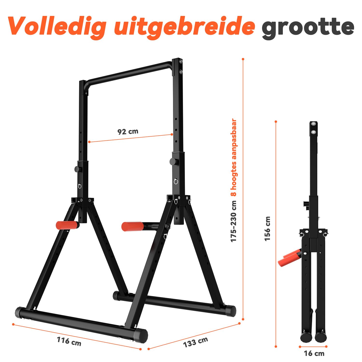 WATBKHE Power Tower Dip Station, Barra Trazioni Autoportante Barra Pieghevole per Trazioni Domestiche, multifunzione Pull Up Station Fitness Tower Attrezzo per l'allenamento della forza