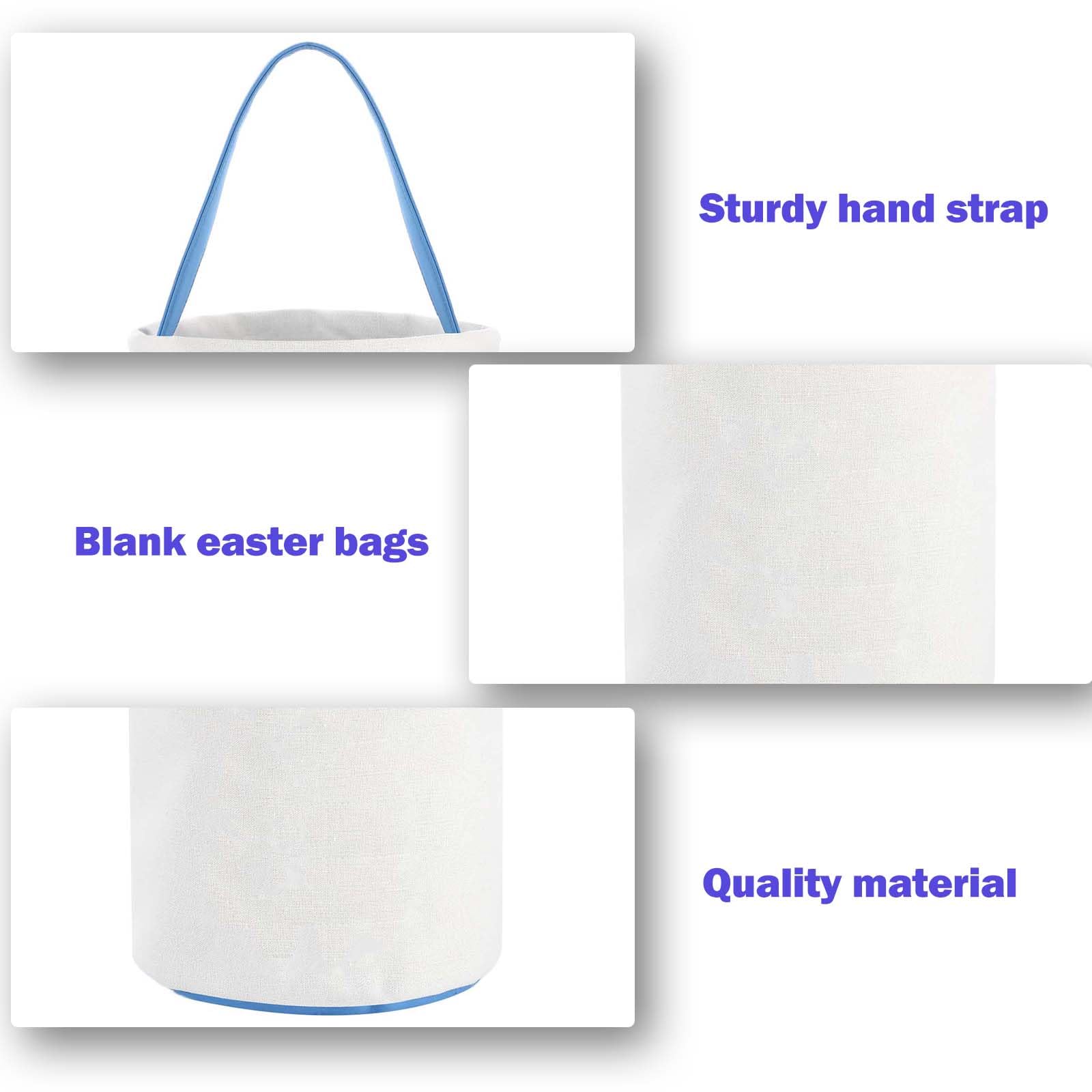 LPMEGQFU Easter Bunny Basket Bags,Canvas Cotton Easter Baskets for Kids Empty,Easter Bunny Basket,Perfect for Girls Boys Easter Egg Hunts,Easter Baskets for Kids