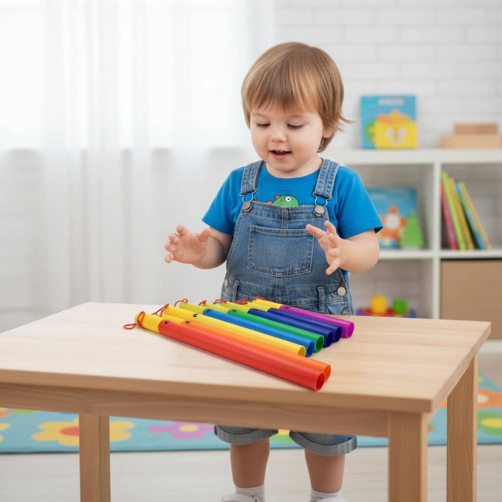 8 Pezzi Tubo Ritmico per Bambini Collezione Musicale Educativa Tubi a Percussione Accordati Diatonica Plastica Adatto per Allenamento Uditivo Corsi di Musica Giochi di Gruppo