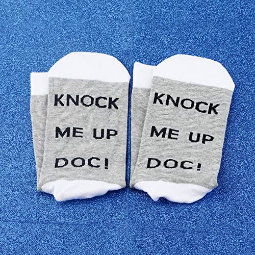 JXGZSO 2 Pairs Lucky Transfer Socks IVF Gift Funny Socks Knock Me Up Doc Socks Ivf Egg Transfer Gift3