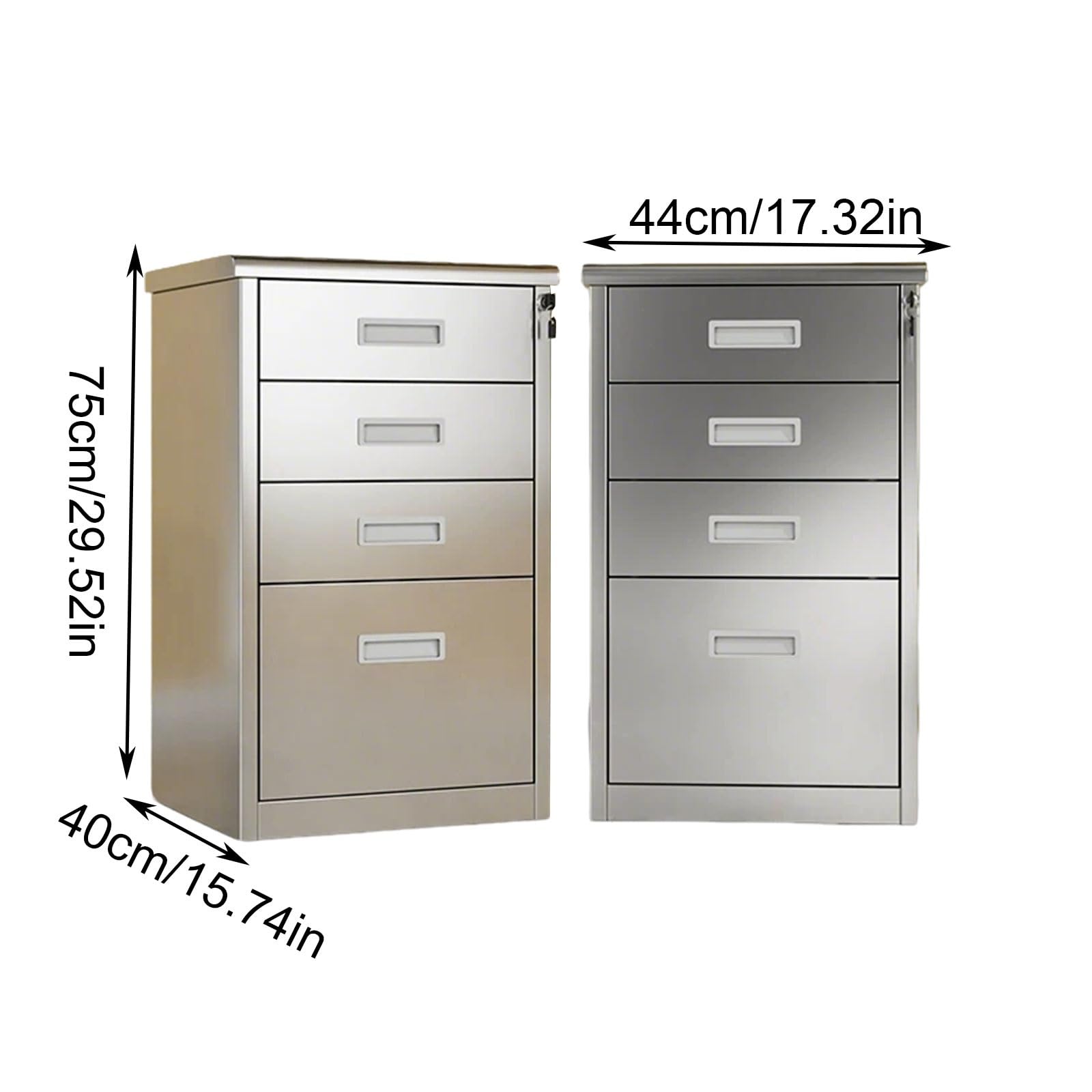 Armadietto portautensili in acciaio inox con 4 cassetti ad alta capacità di archiviazione serratura a chiave per casa officina e garage Organizzazione durevole strumento organizzatore