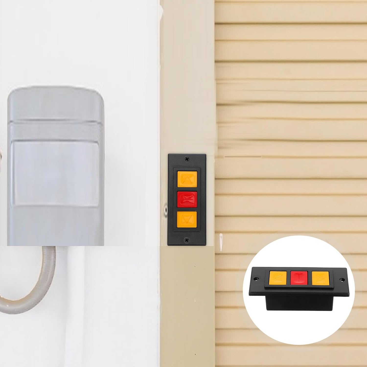 Healifty Garage Door Wall Button Switch Easy Intuitive Operation, Plastic and Copper Material, Wall Mounted Replacement for Rolling Garage Door Opener, for Commercial and Residential Use
