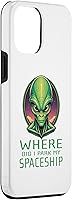 Vista 12 de iPhone 13 Pro Alien Head Art Where I Park Spaceship Area 51 Ufo Aliens Case
