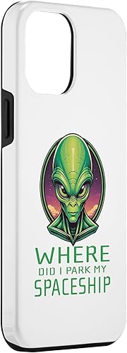 Vista 12 de iPhone 13 Pro Alien Head Art Where I Park Spaceship Area 51 Ufo Aliens Case