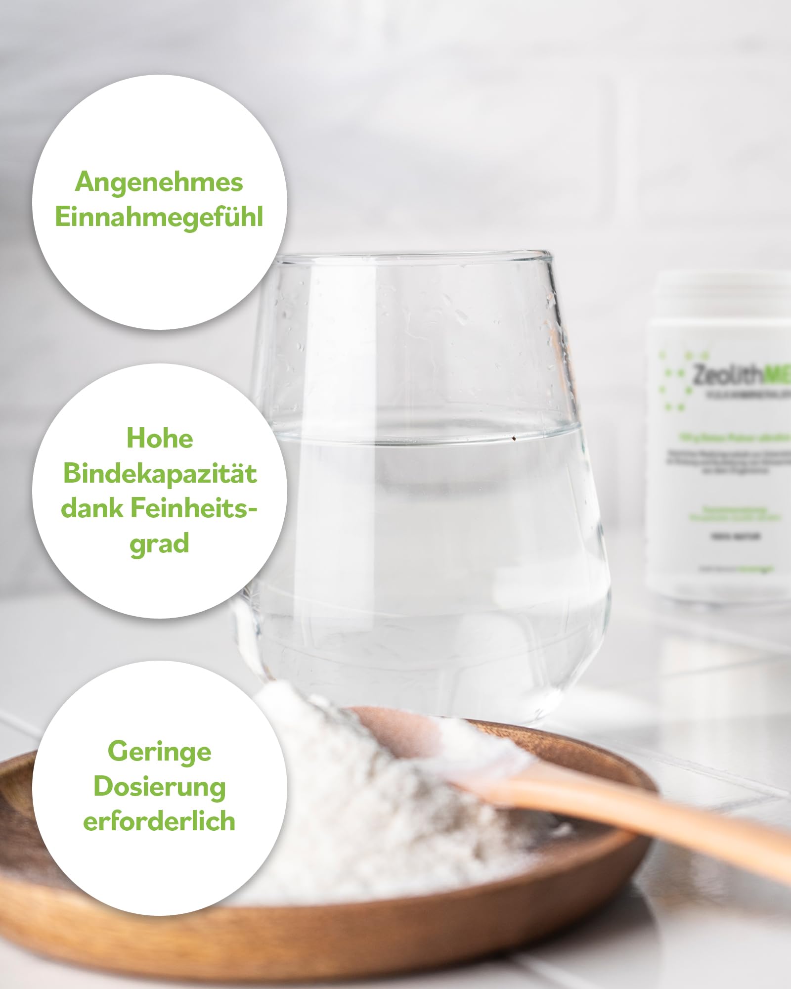 Zeolith MED Premium 200g Detox-Pulver, Medizinprodukt, ultrafeines 9µm hochreiner Zeolith-Klinoptilolith mit exponentiell mehr Oberfläche und Wirkung pro Gramm, Entgiftungskur, Apothekenqualität