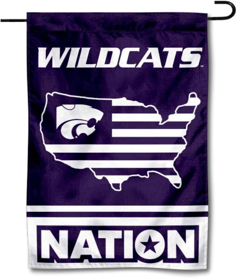 Kansas State Wildcats Garden Flag with USA Stars and Stripes