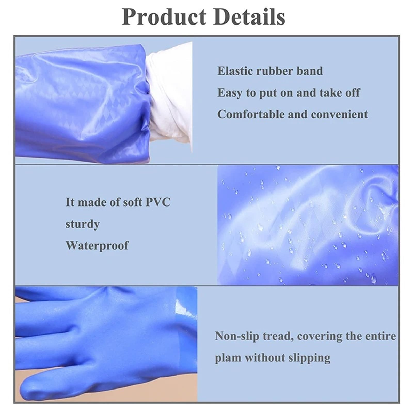 1 par de guantes largos goma impermeables PVC for pesca industrial y agrícola, limpieza reutilizables manga larga Para La Industria Del Agua, Jardinería, Agricultur