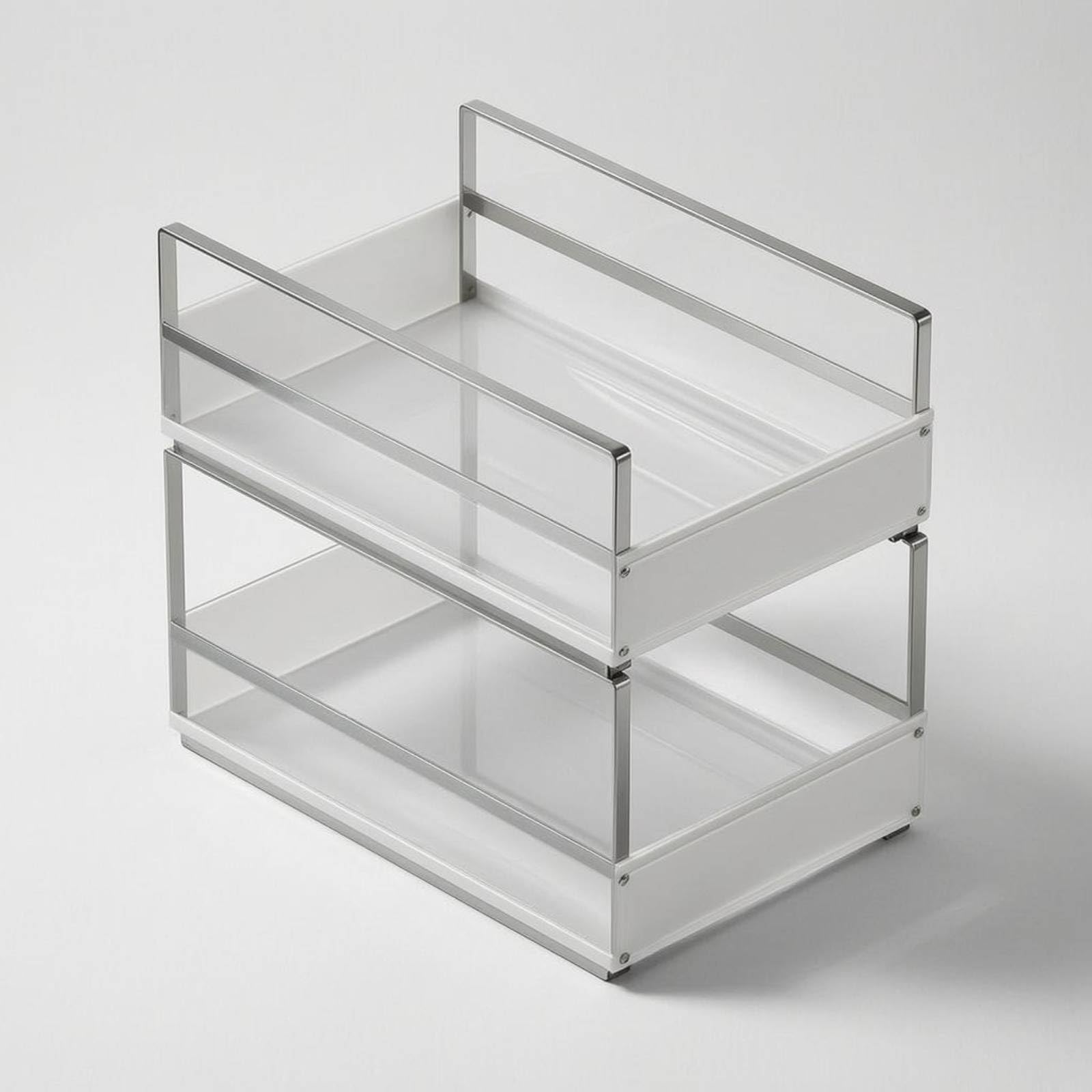 Cesta de Almacenamiento de Cocina para, Cesta Extraíble De Tabla, Blanco, Tamaño Pequeño + Pequeño