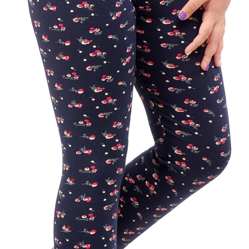 ARIEL Girls Cotton Printed Non-Transparent Regular Fit Ankle Length Mid Rise Leggings(AR-G-Leg-P2-1112-(Pink Uni,Blue)_Multicolor_1112 Years) 3