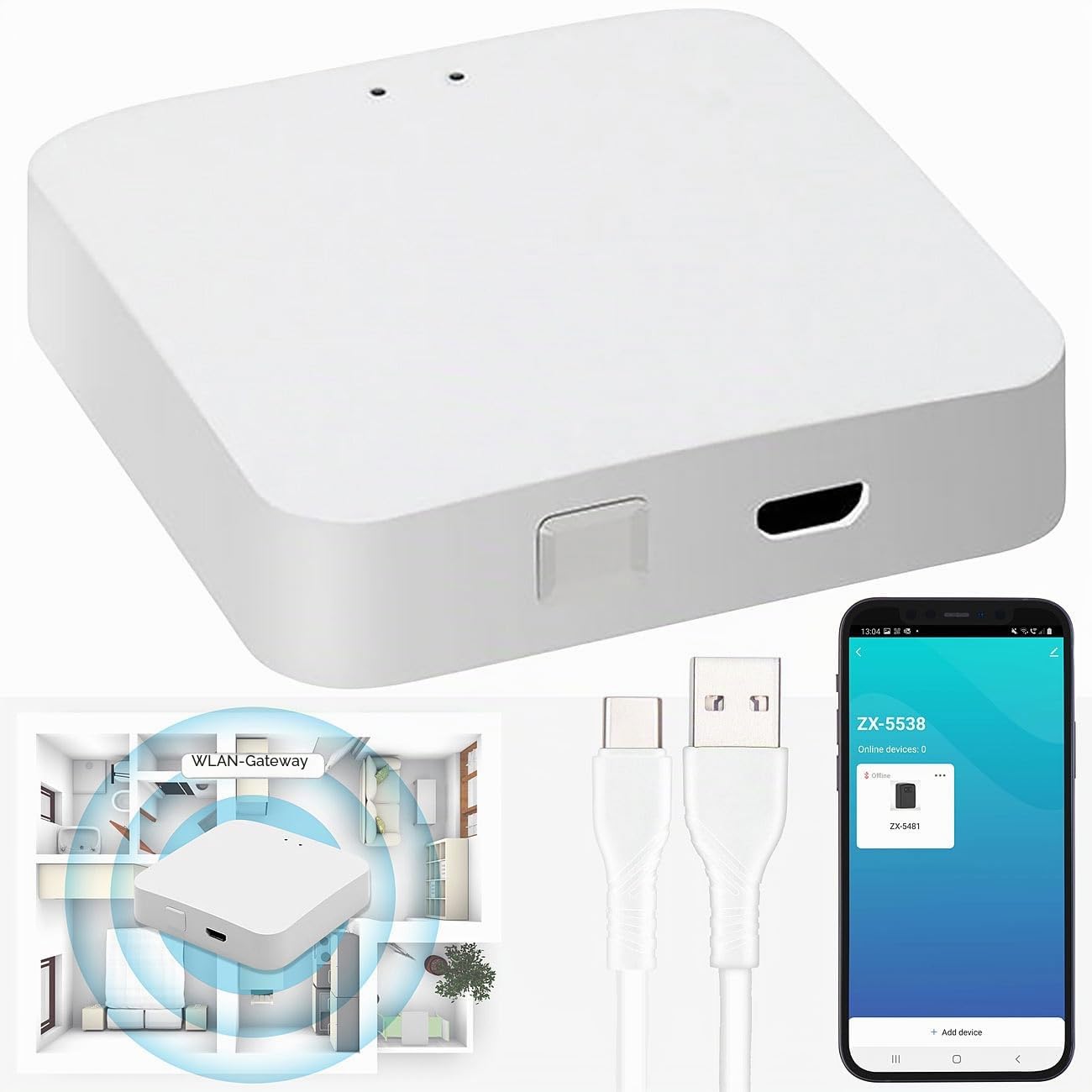 Luminea Home Control Kabellose LED-Tischlampe: Smarte Outdoor-Tischlampe mit WLAN-Gateway, RGB-CCT-LEDs, App, IP67 (mit Sprachsteuerung, Schreibtischleuchten Akku, Leuchte)