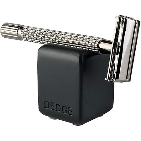 WEISHI Nostalgic Long Handle Butterfly Open Double Edge Safety Razor and DEDGE Polyresin Multi Purpose Holder Bundle