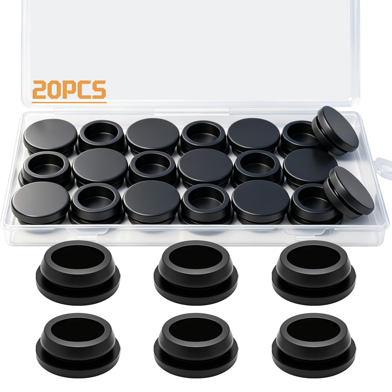 20PCS 18mm Silicone Plugs for Round Holes, 3/4inch Rubber Plugs Screw Hole Plugs DD044-18B