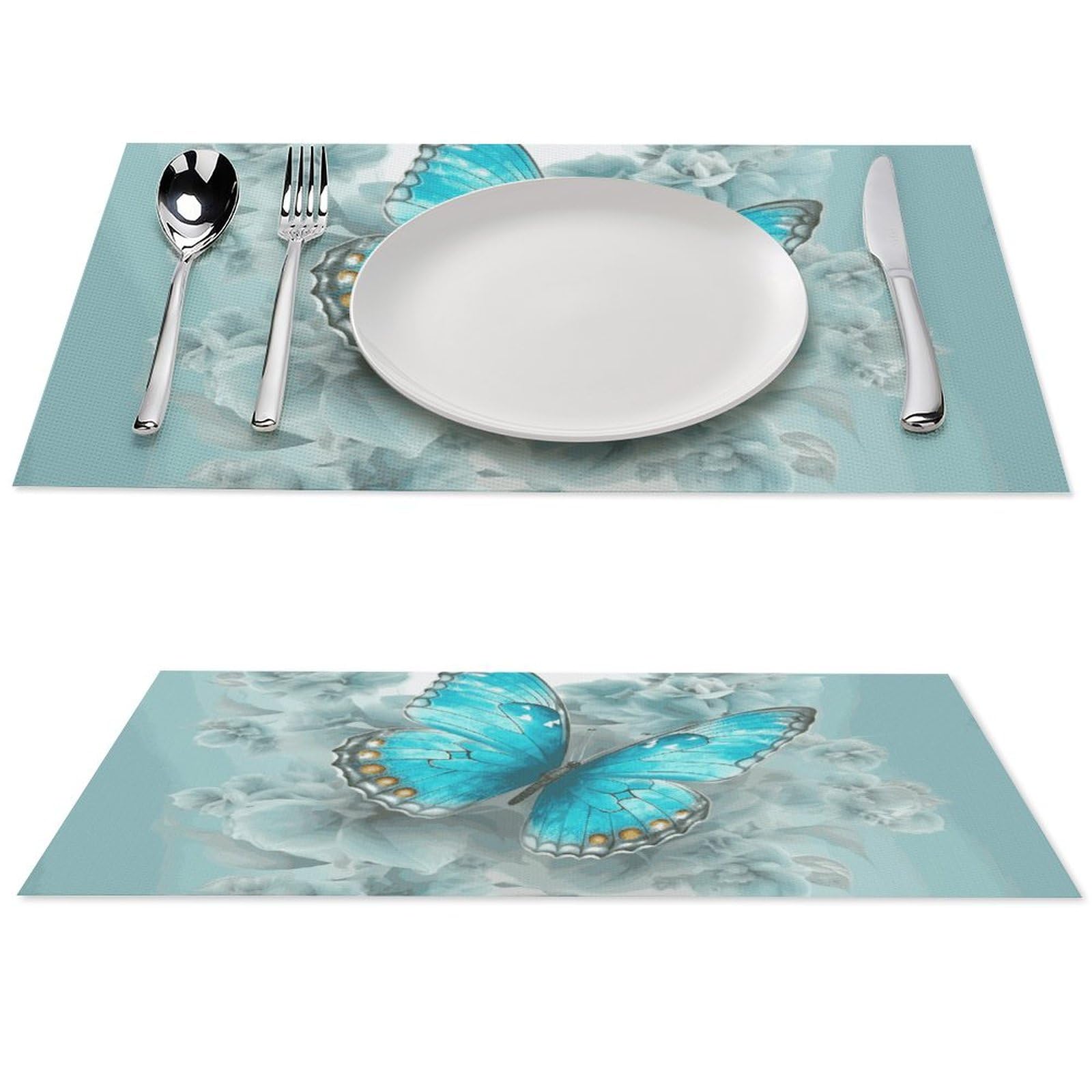 Set di 6 tovagliette all'americana in PVC, lavabili, resistenti al calore, antiscivolo, impermeabili, per interni ed esterni, tavolo da pranzo, cucina, feste e vacanze