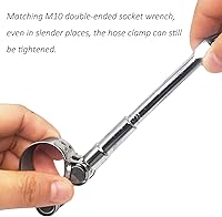 Vista 5 de CUKAYO Paquete de 4 abrazaderas de manguera con perno en T, abrazadera intercooler de entrada turbo ajustable de acero inoxidable 304 de 1.142-1.220