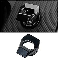 Vista 10 de Cubierta para botón de arranque/parada del motor, aleación de carbono de zinc para automóvil, cubierta protectora de encendido para llave de Negro