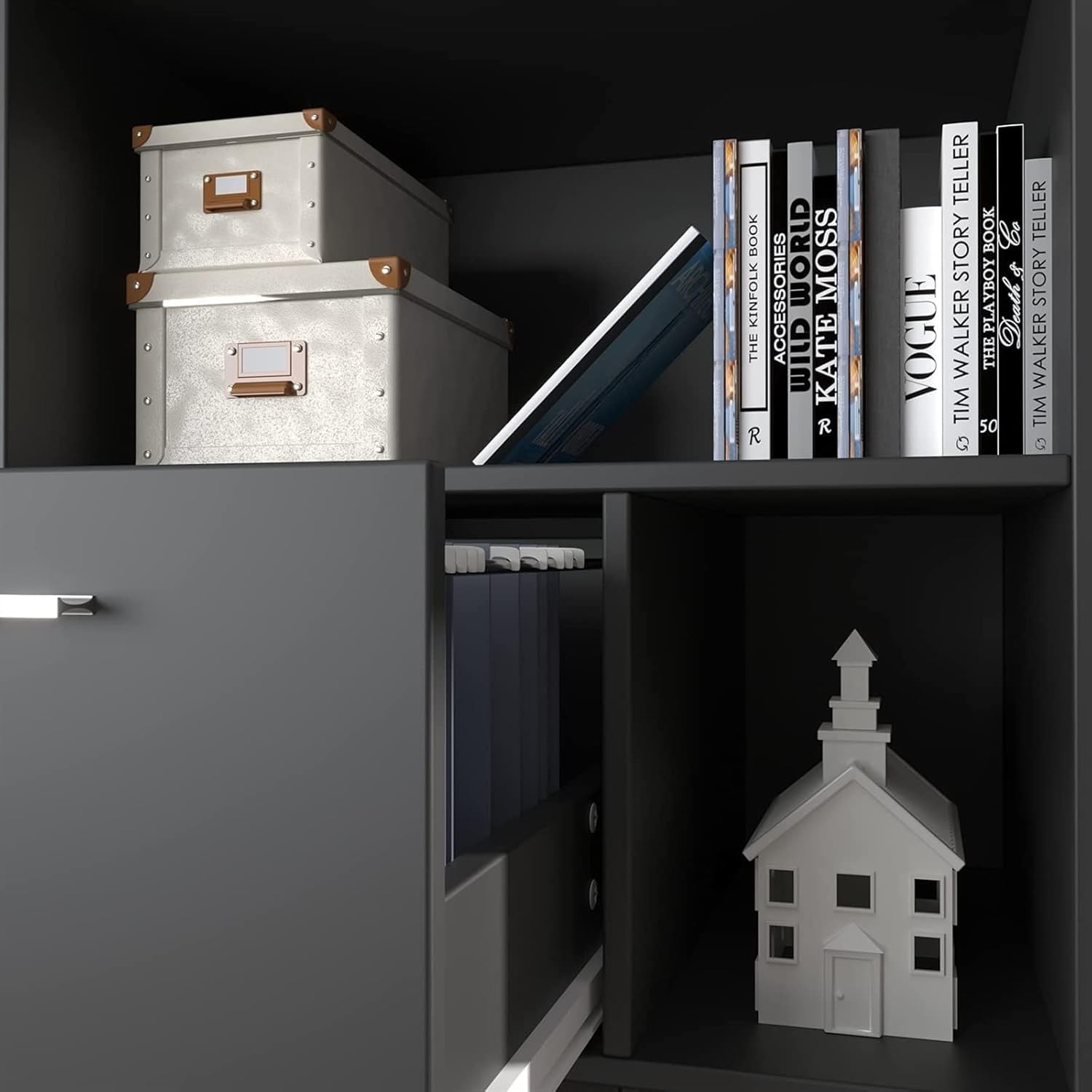 File Cabinet File Cabinets Mobile Printer Stand with Open Storage Shelves and Drawer Wood Lateral Office Cabinet for Home Filing Cabinet
