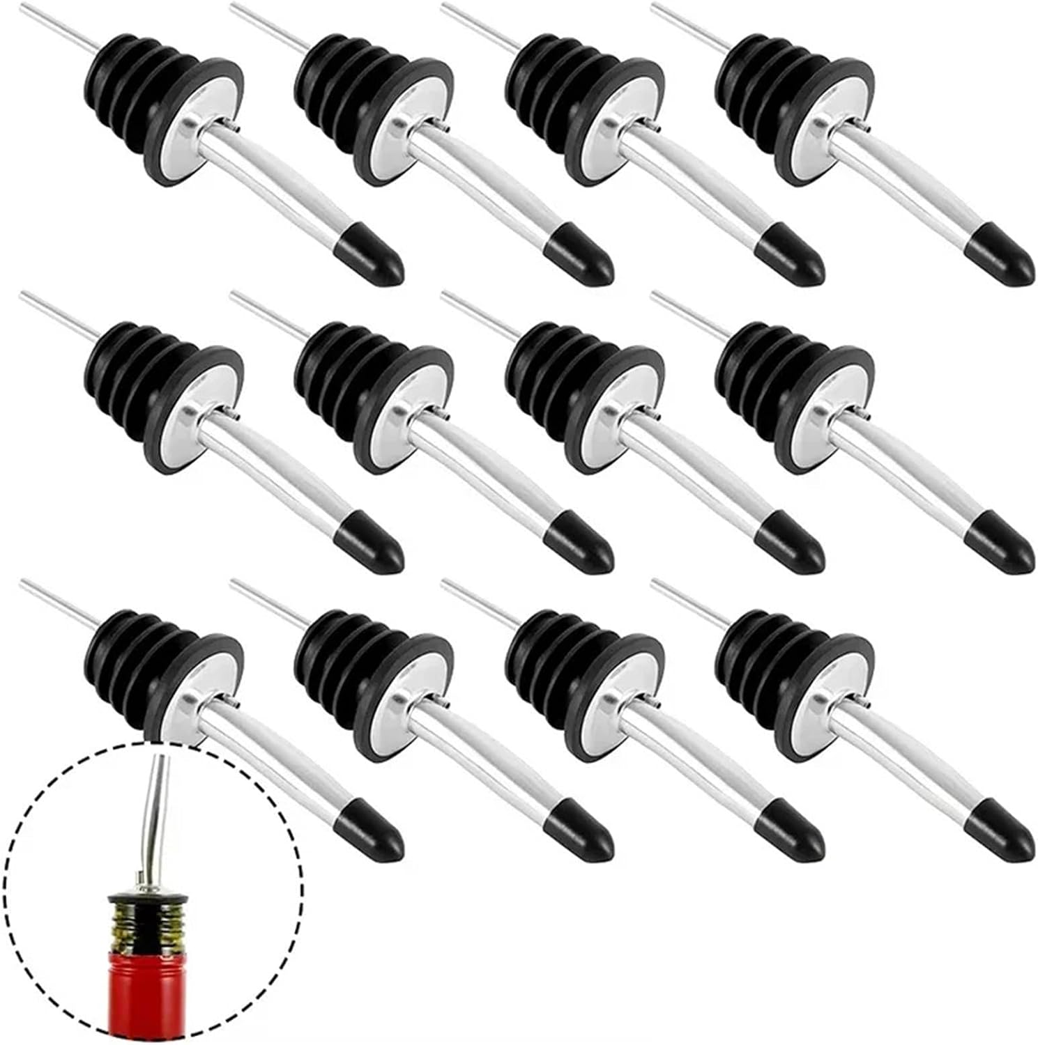 Stainless Steel Whisky Liquor Oil Wine Bottle Pourer Cap Spout Stopper Mouth Dispenser Bartender Bar Accessories Kitchen Tools