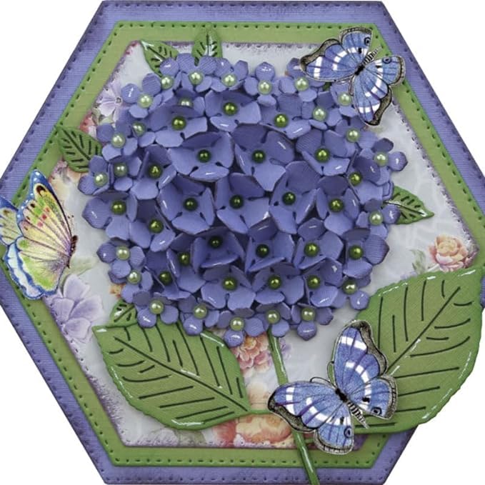 JIHFOHHA Realistic 3D Flower Hydrangea Cutting Die Embossing Metal Dies Cut for DIY Scrapbooking Album Decorative Paper Crafting Card Making
