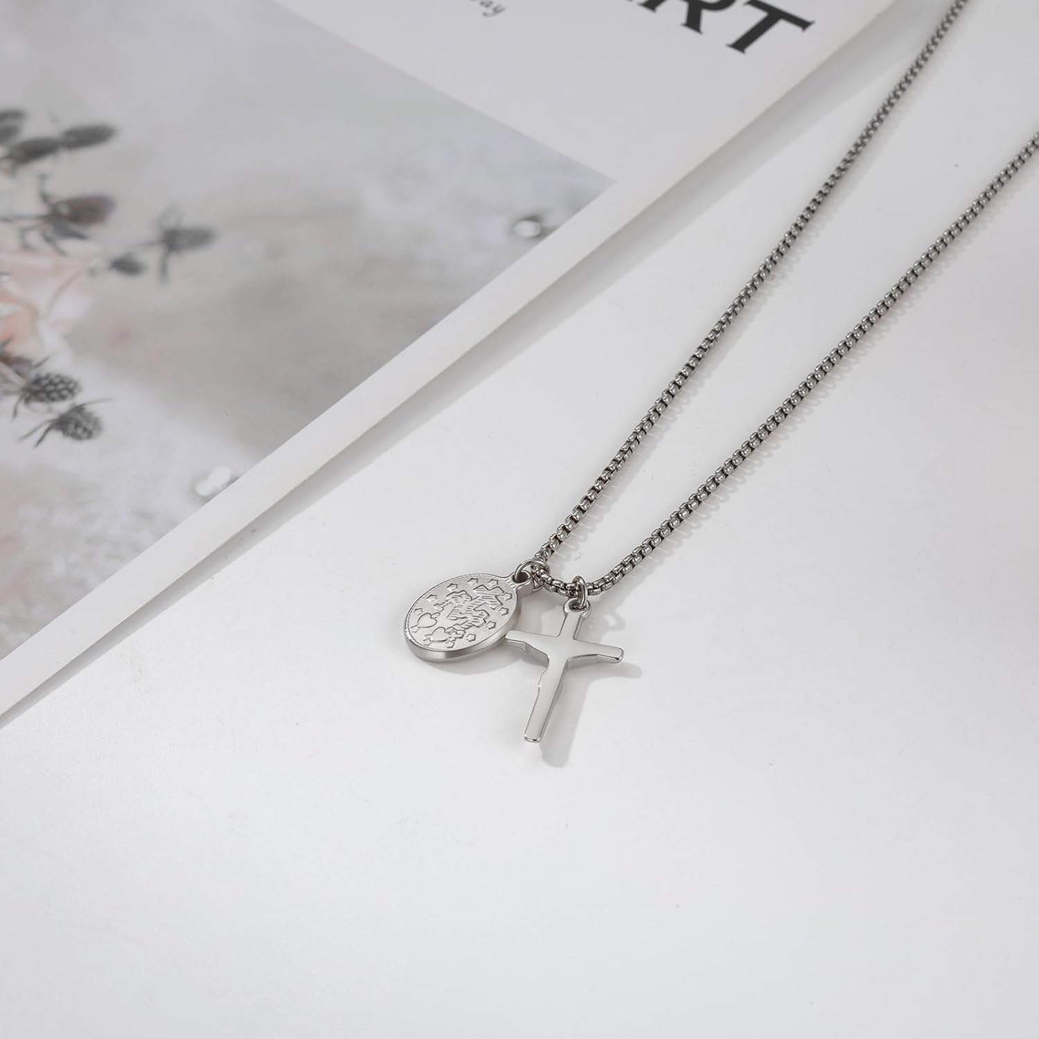 Aroncent Virgin Mary Crucifix Necklace: Double-Sided Guadalupe Medal Pendant Religious Jewelry - Catholic Christian Faith Gift - Image 6