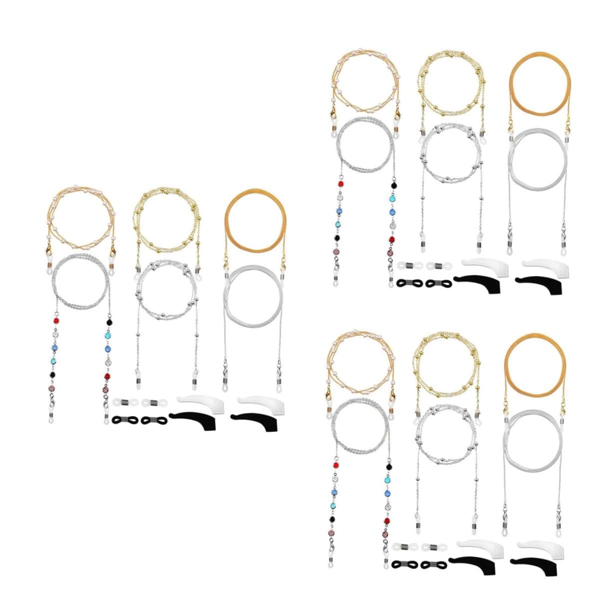 3juegos Cadena De Perlas Para Gafas De Correa Antipérdida Para Lentes Accesorios De Gafas Elegantes y Prácticos Material De Duradero