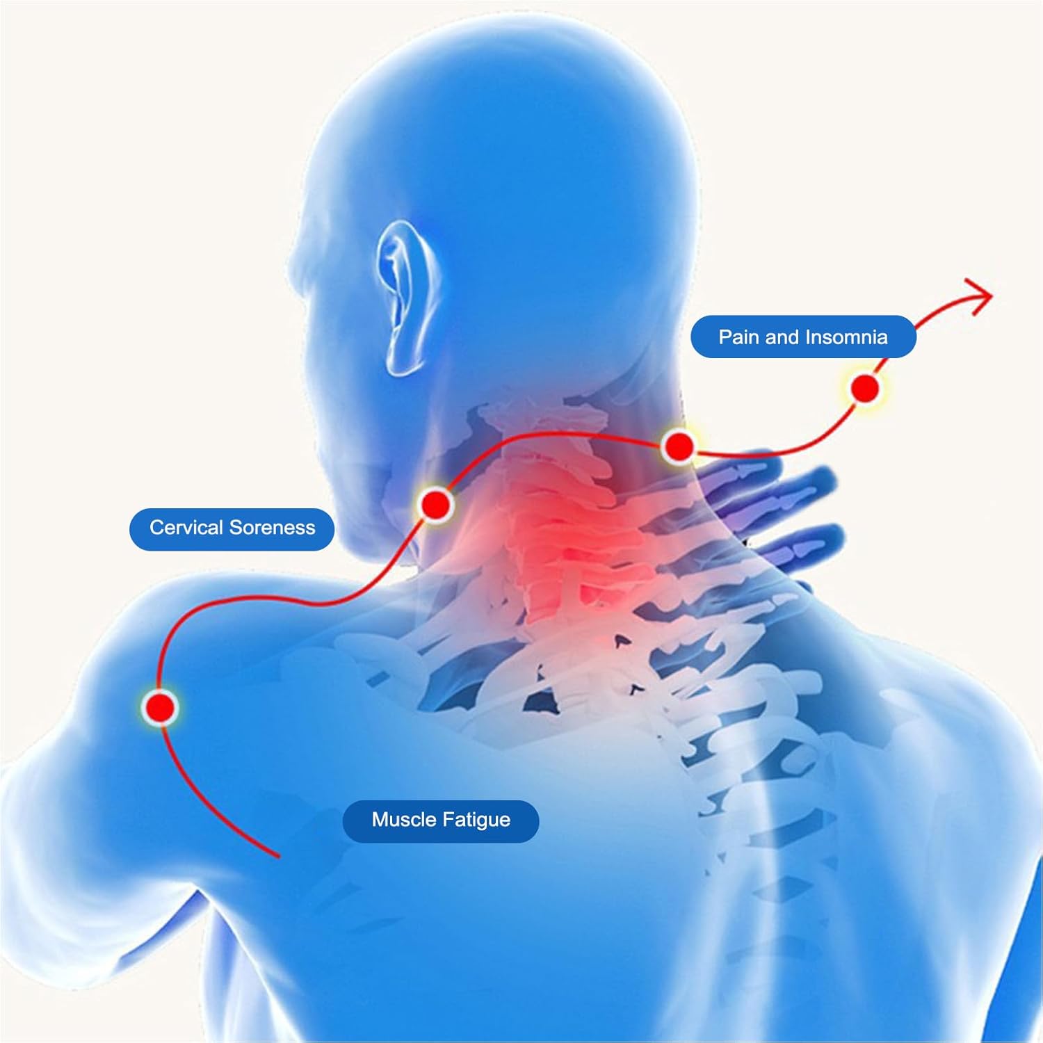 Neck Stretcher with Magnetic Therapy Acupressure for Pain Relief, Neck and Shoulder Relaxer, Chiropractic Pillow, Restore Neck Curve (Purple) - Image 5