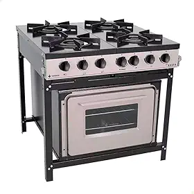 Fogão Industrial BR4BF 4 Bocas com Forno Linha Bravo - Venâncio