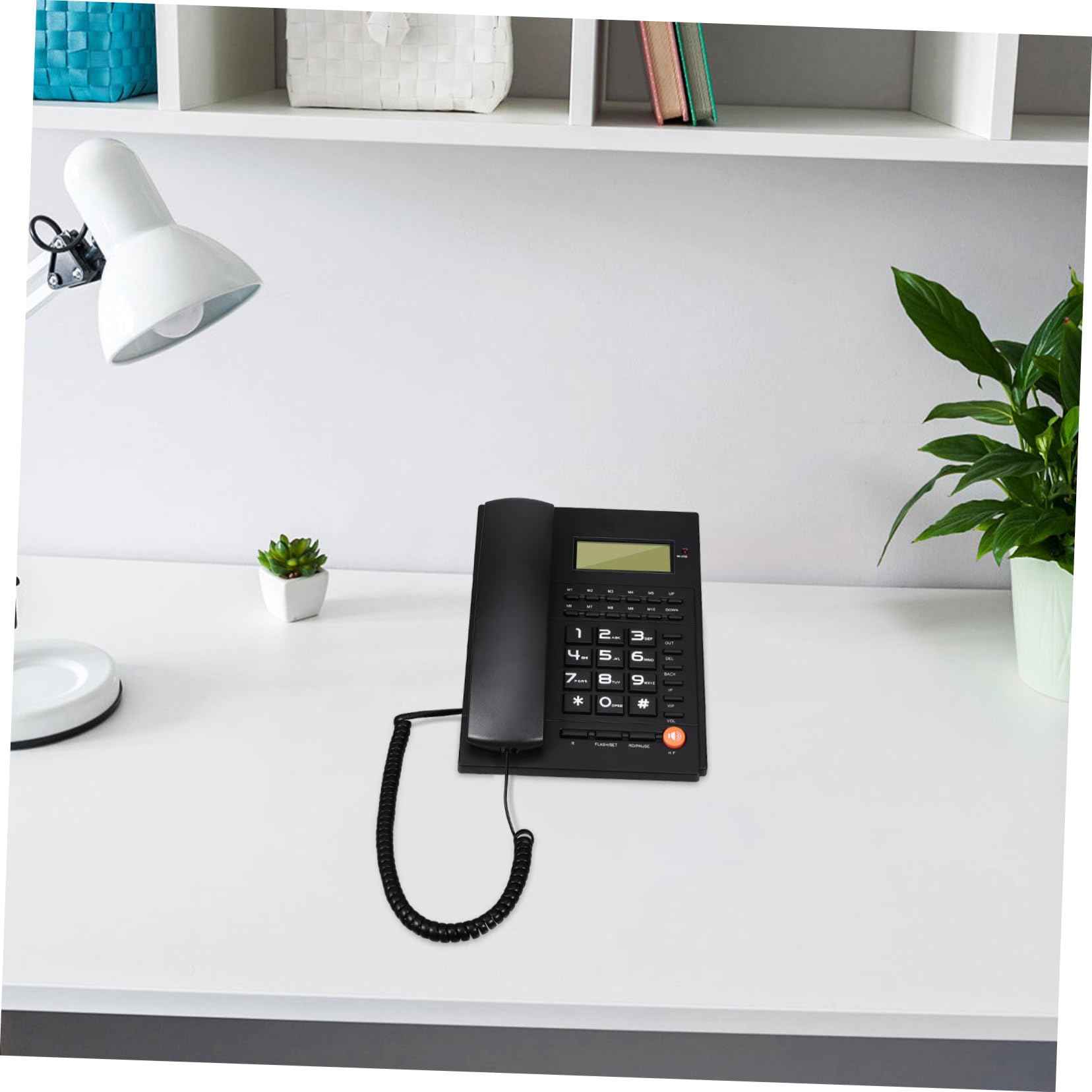 Telefono da Ufficio con ID Chiamante e Selezione Tono Telefono da Tavolo per Casa e Hotel Design Chiaro per Anziani Riconoscimento Chiamate e Volume